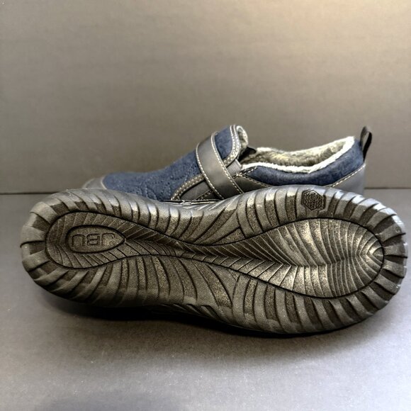 JBU Tide Women's Slip On Shoes 8W Blue, Leather Accents, Memory Foam, Faux Fur - Picture 6 of 8